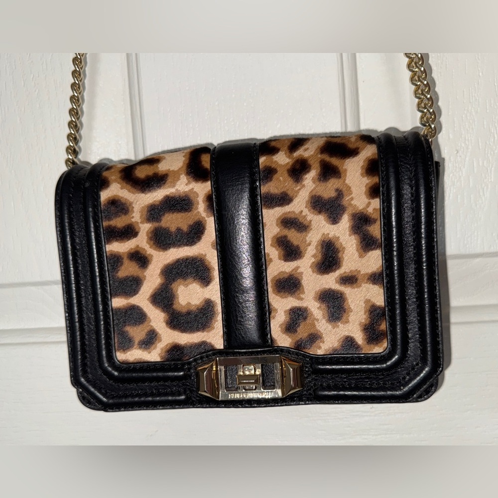 Rebecca Minkoff Love Leopard Calf Hair Crossbody Bag NWOT - Picture 2 of 13